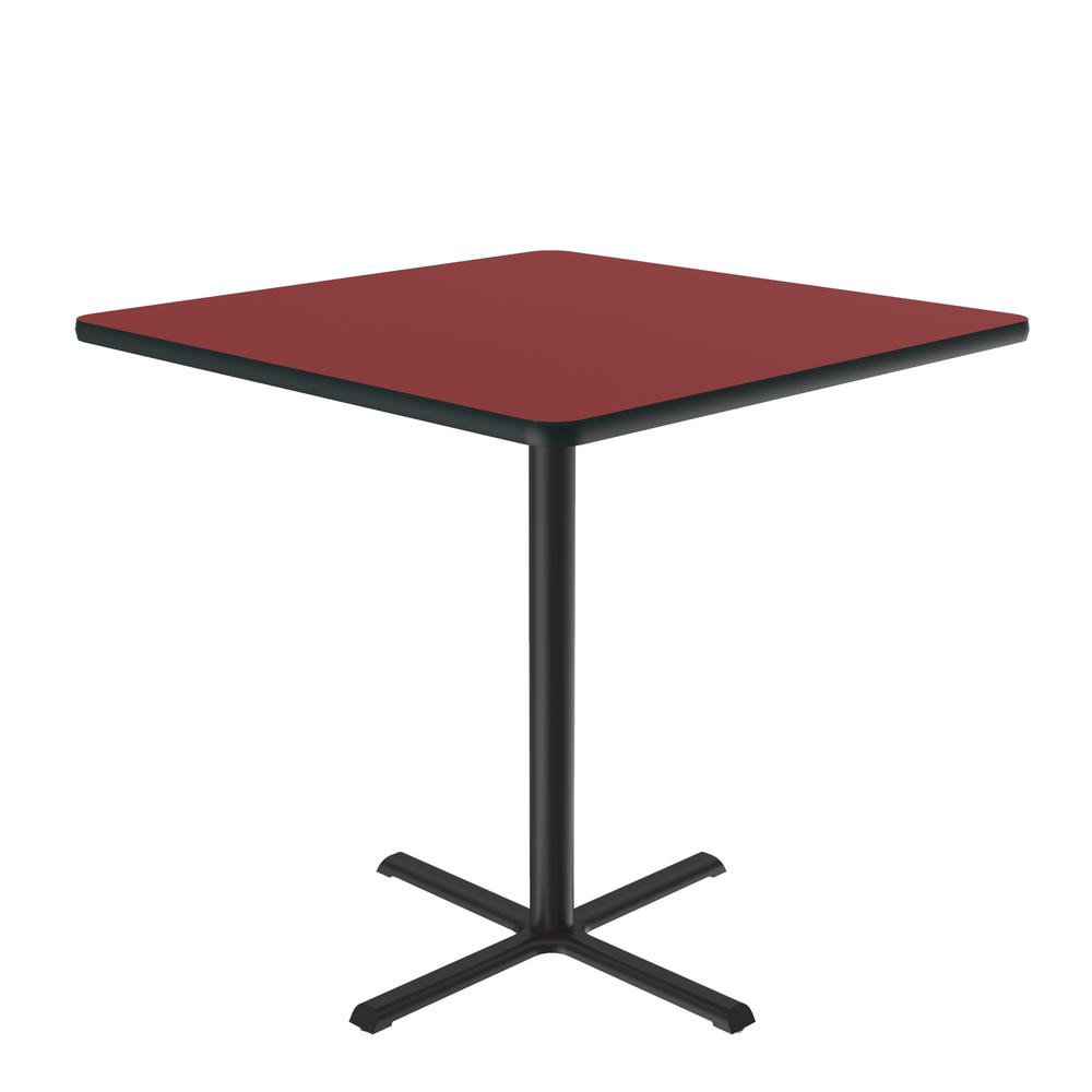 Bar Stool/Standing Height Deluxe High-Pressure Café and Breakroom Table 42x42" SQUARE RED, BLACK. Picture 7