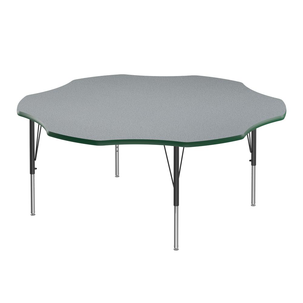 Deluxe High-Pressure Top Activity Tables 60x60" FLOWER, GRAY GRANITE, BLACK/CHROME. Picture 1