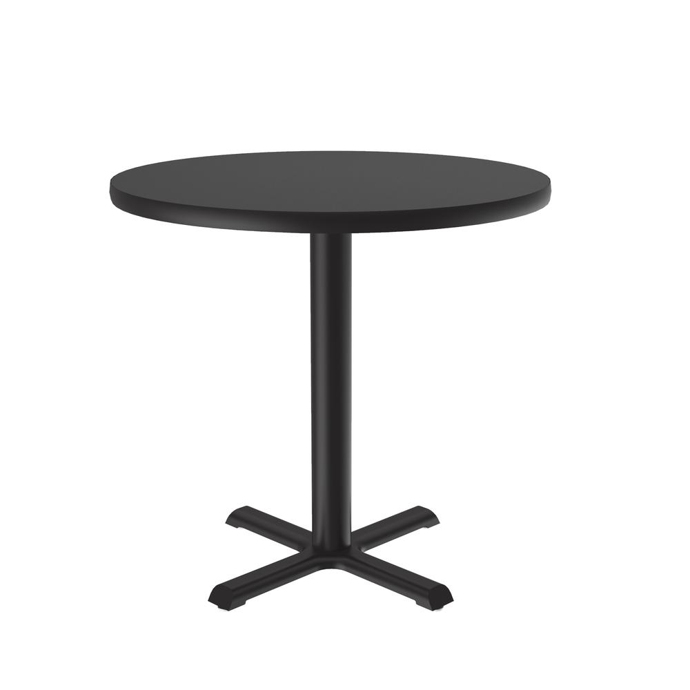 Table Height Commercial Laminate Café and Breakroom Table 24x24", ROUND BLACK GRANITE BLACK. Picture 5