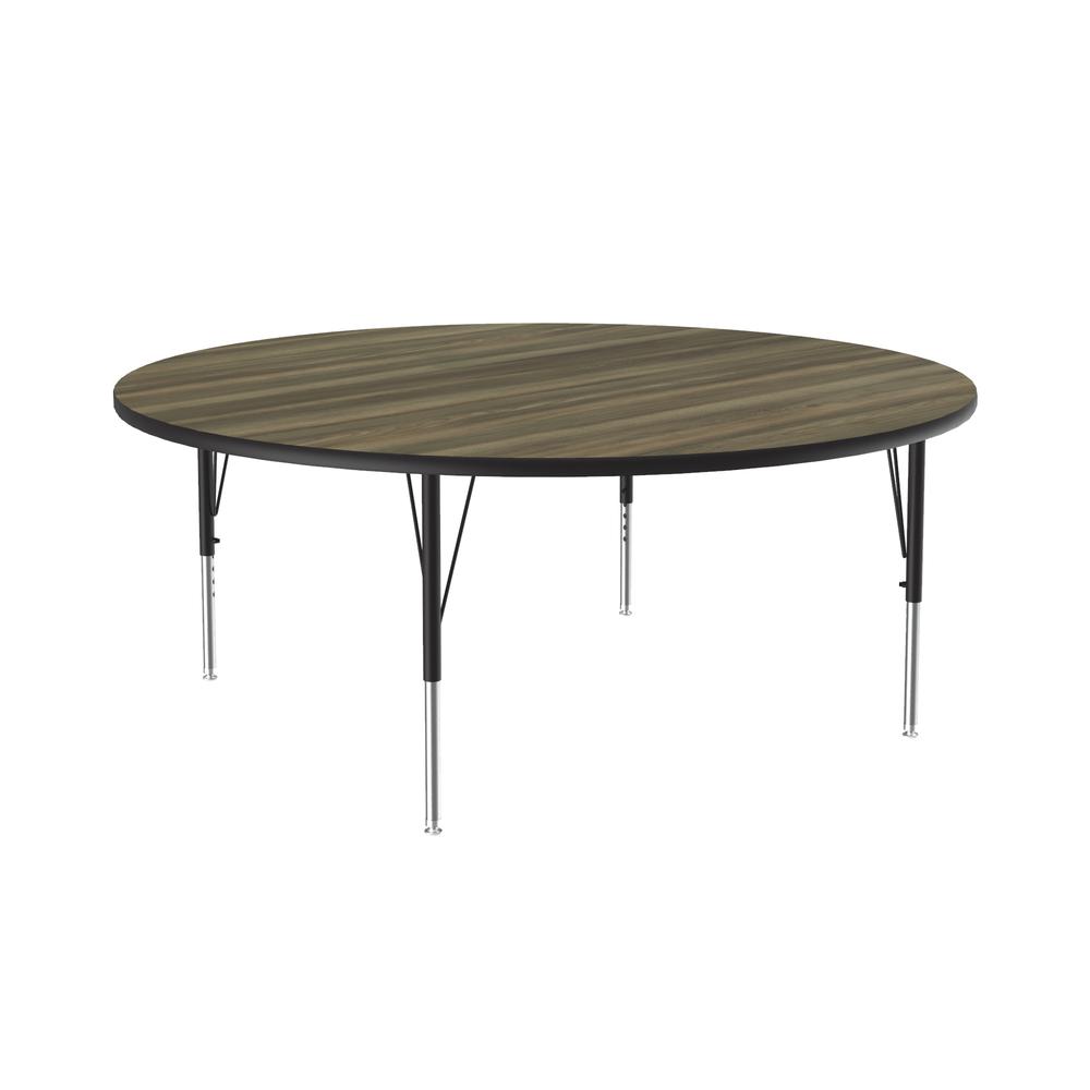 Deluxe High-Pressure Top Activity Tables 60x60", ROUND COLONIAL HICKORY BLACK/CHROME. Picture 5