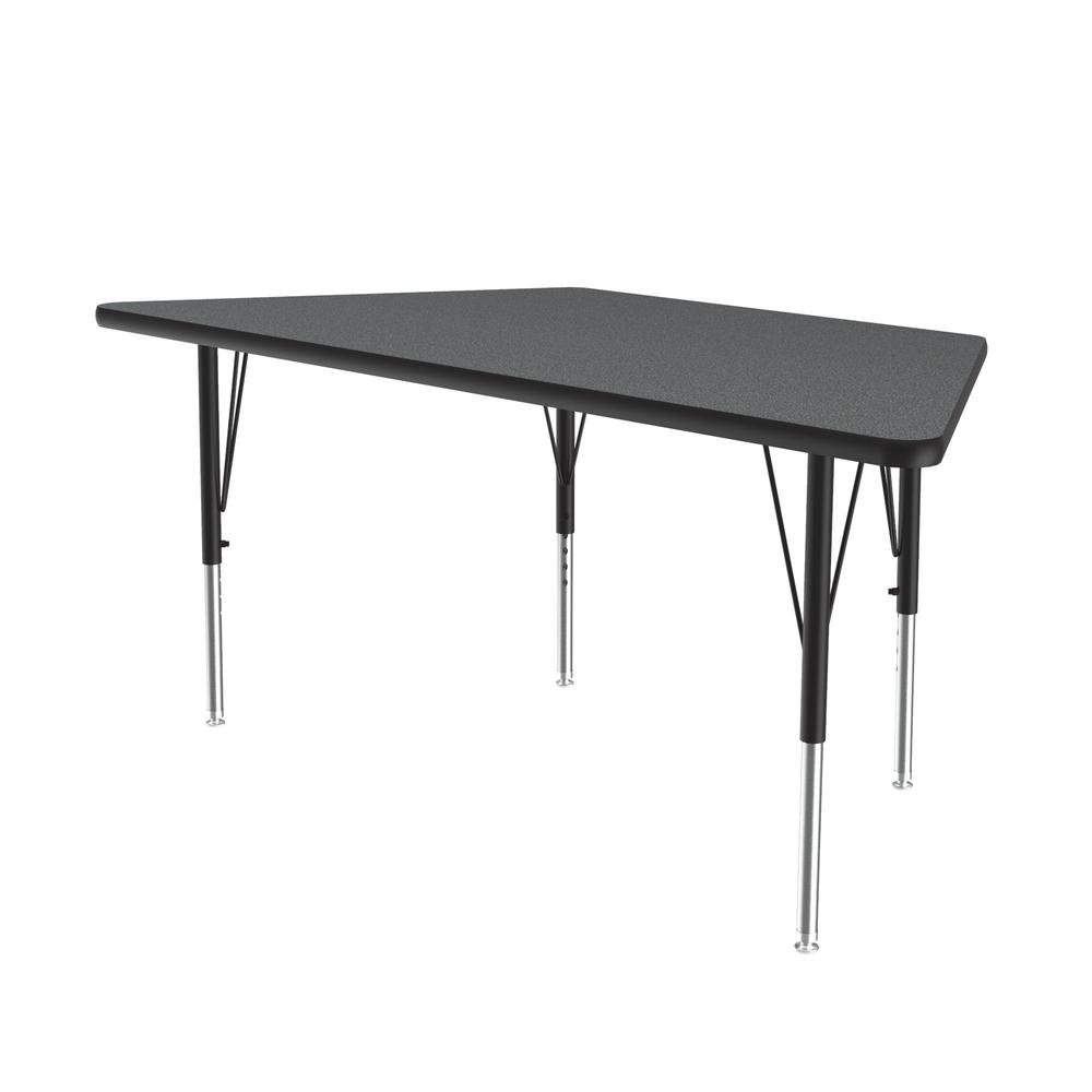 Deluxe High-Pressure Top Activity Tables 30x60" TRAPEZOID MONTANA GRANITE, BLACK/CHROME. Picture 4
