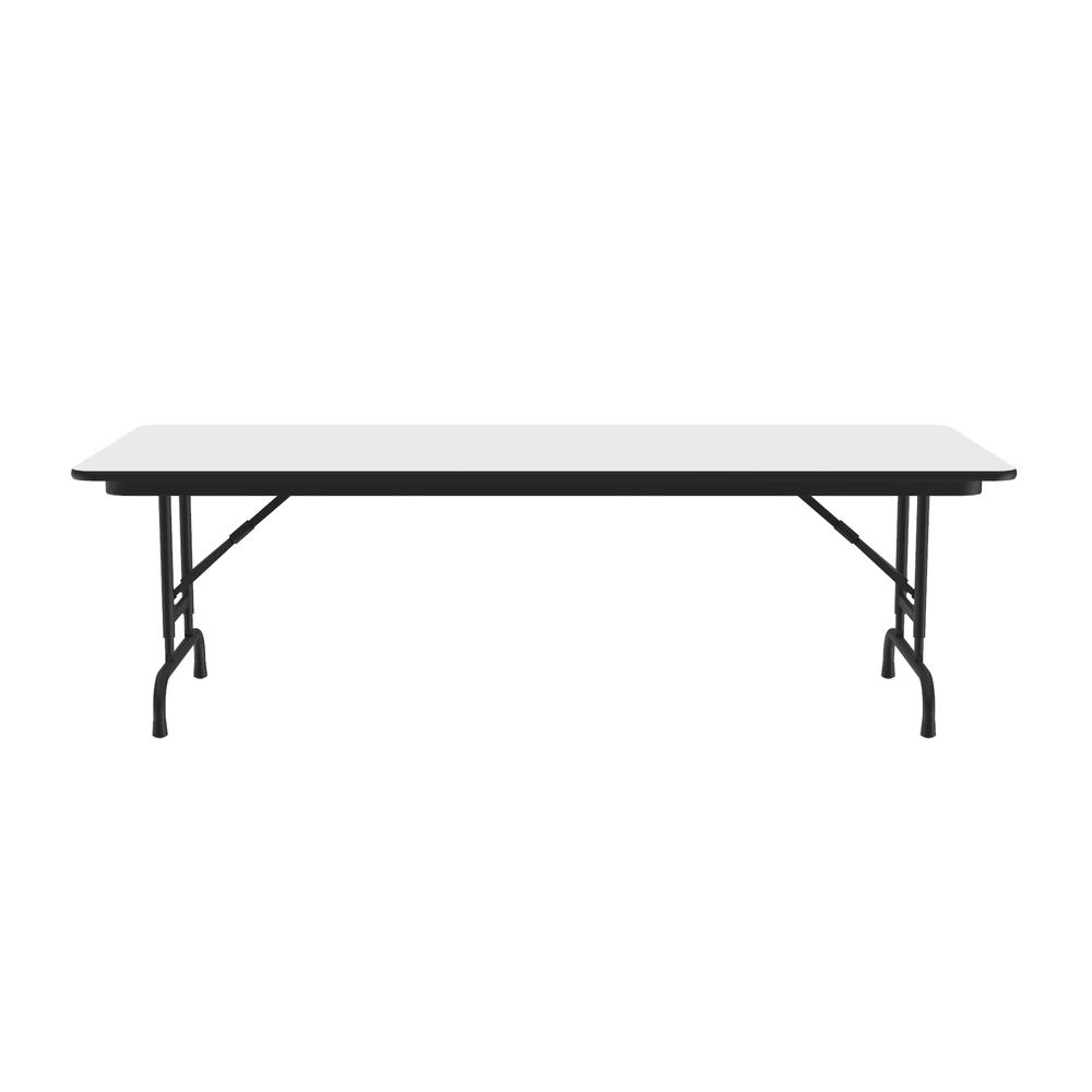 Adjustable Height High Pressure Top Folding Table, 30x72" RECTANGULAR WHITE, BLACK. Picture 4