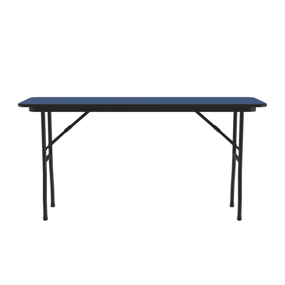 Deluxe High Pressure Top Folding Table 18x96", RECTANGULAR BLUE BLACK. Picture 6