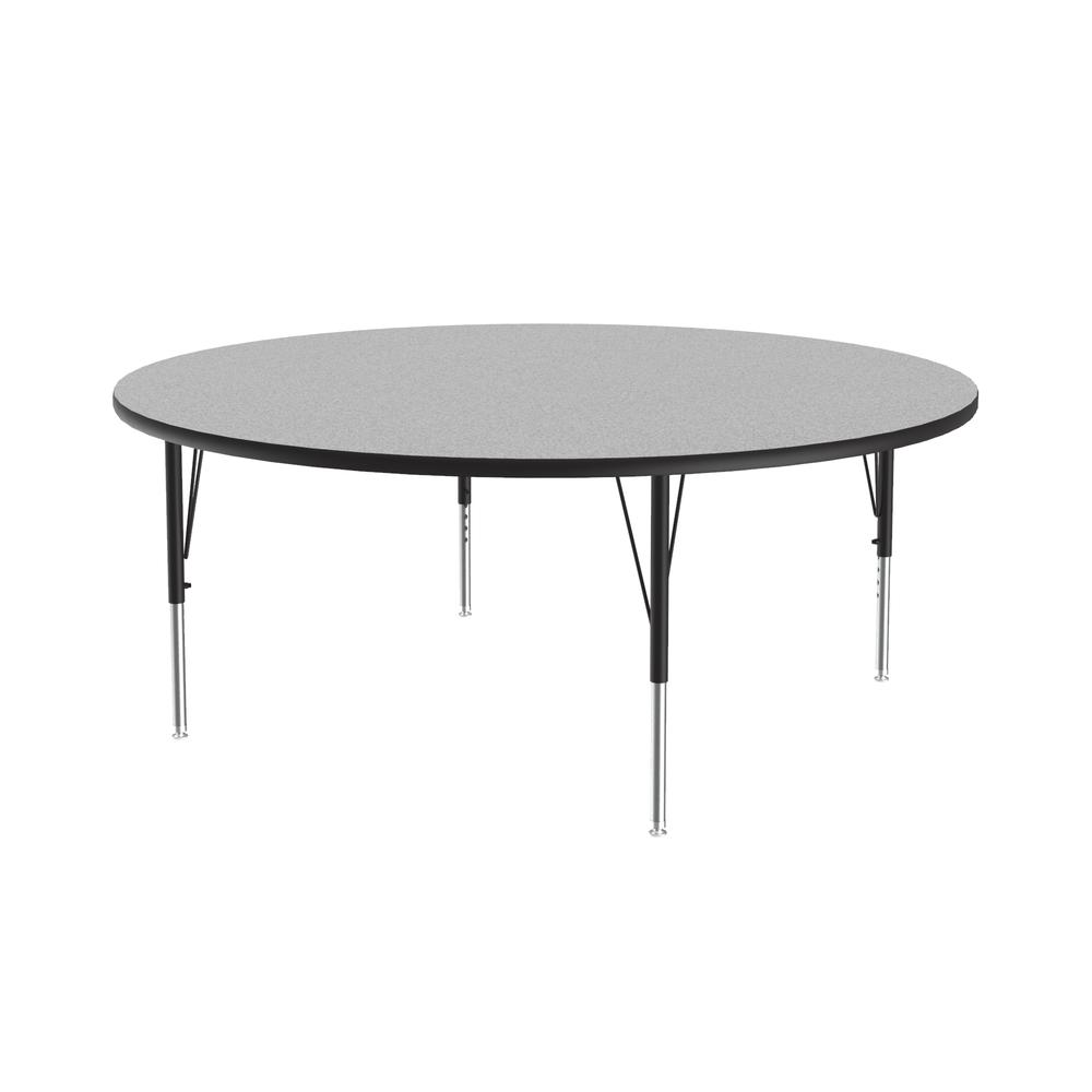 Commercial Laminate Top Activity Tables 60x60", ROUND GRAY GRANITE BLACK/CHROME. Picture 1