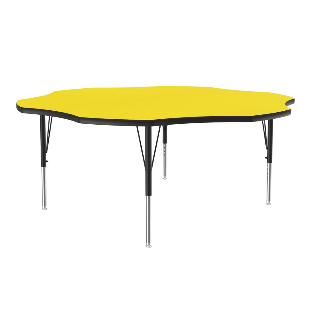 Deluxe High-Pressure Top Activity Tables 60x60", FLOWER YELLOW , BLACK/CHROME. Picture 3