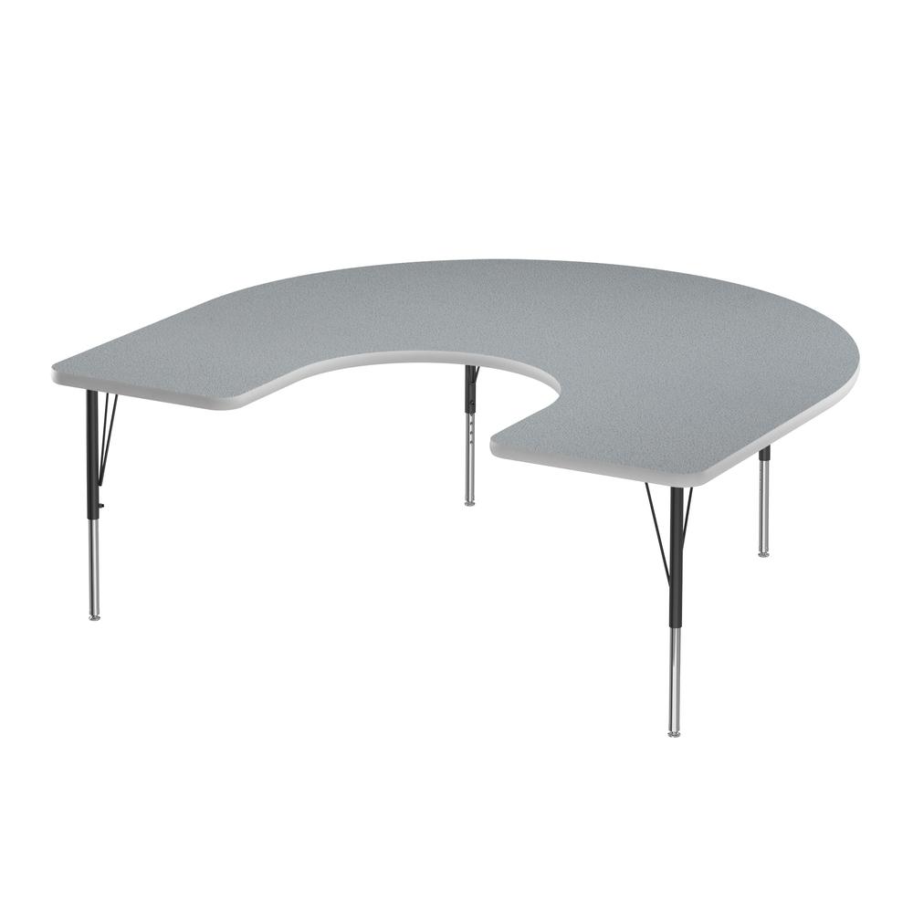 Deluxe High-Pressure Top Activity Tables, 60x66", HORSESHOE, GRAY GRANITE, BLACK/CHROME. Picture 4