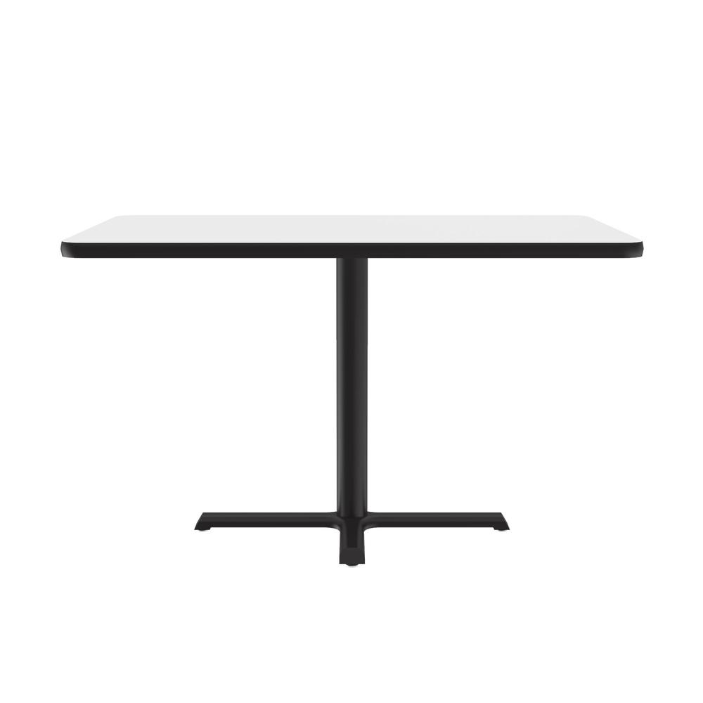 Table Height Deluxe High-Pressure Café and Breakroom Table, 30x48", RECTANGULAR WHITE BLACK. Picture 5