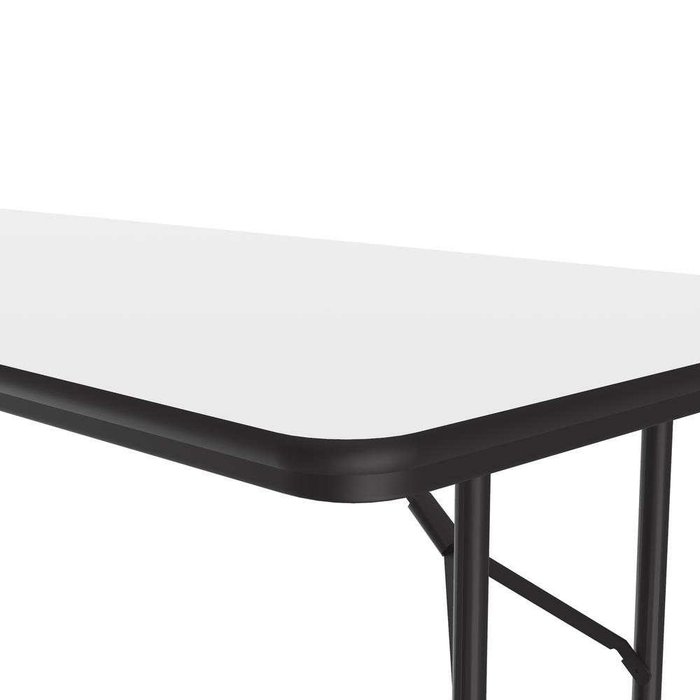 Adjustable Height High Pressure Top Folding Table, 30x72" RECTANGULAR WHITE, BLACK. Picture 3