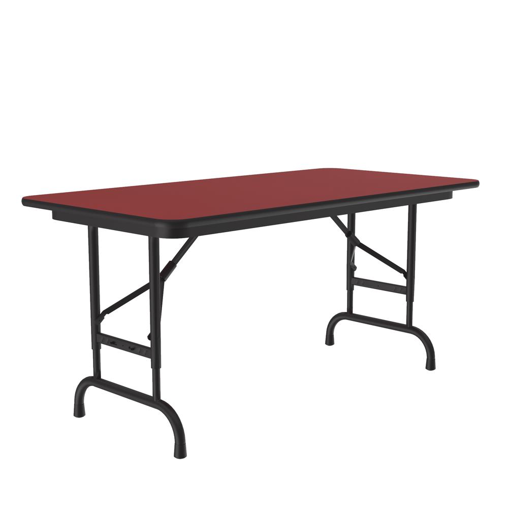 Adjustable Height High Pressure Top Folding Table, 24x48" RECTANGULAR, RED BLACK. Picture 4