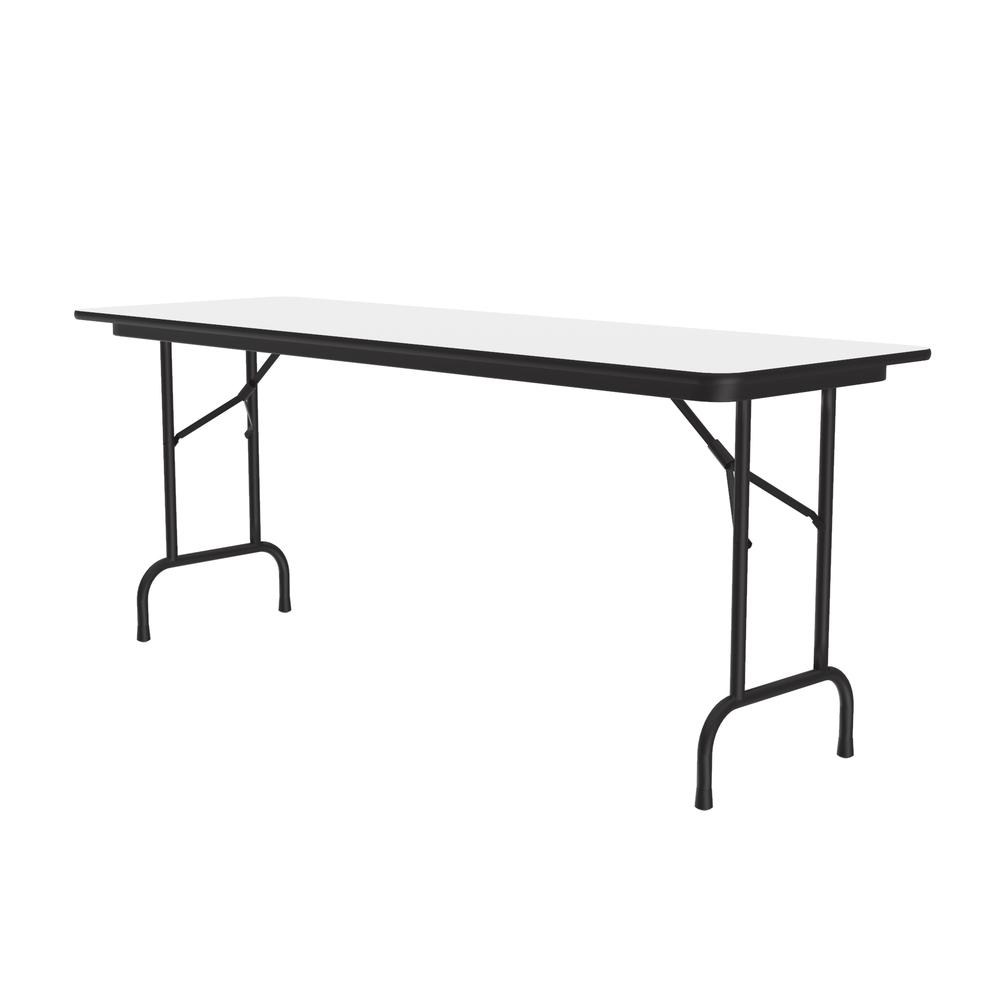 Deluxe High Pressure Top Folding Table, 24x60" RECTANGULAR WHITE BLACK. Picture 3