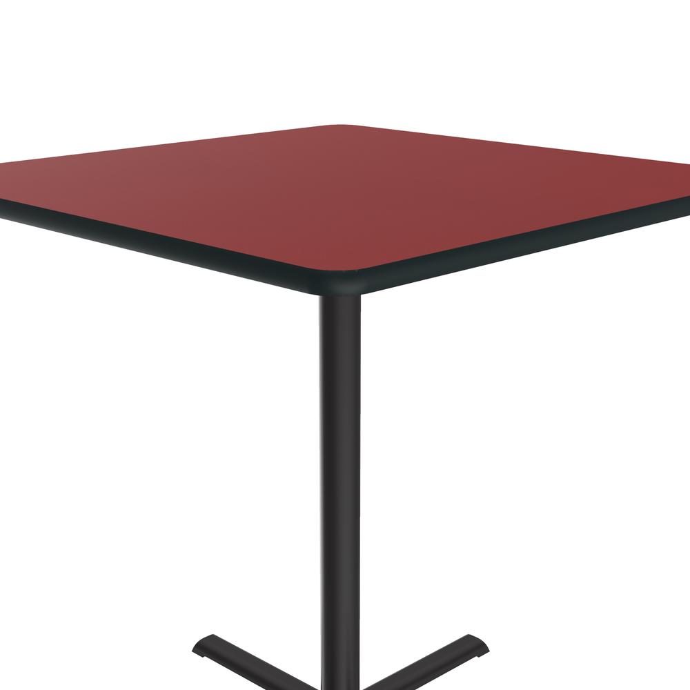 Bar Stool/Standing Height Deluxe High-Pressure Café and Breakroom Table 42x42" SQUARE RED, BLACK. Picture 5