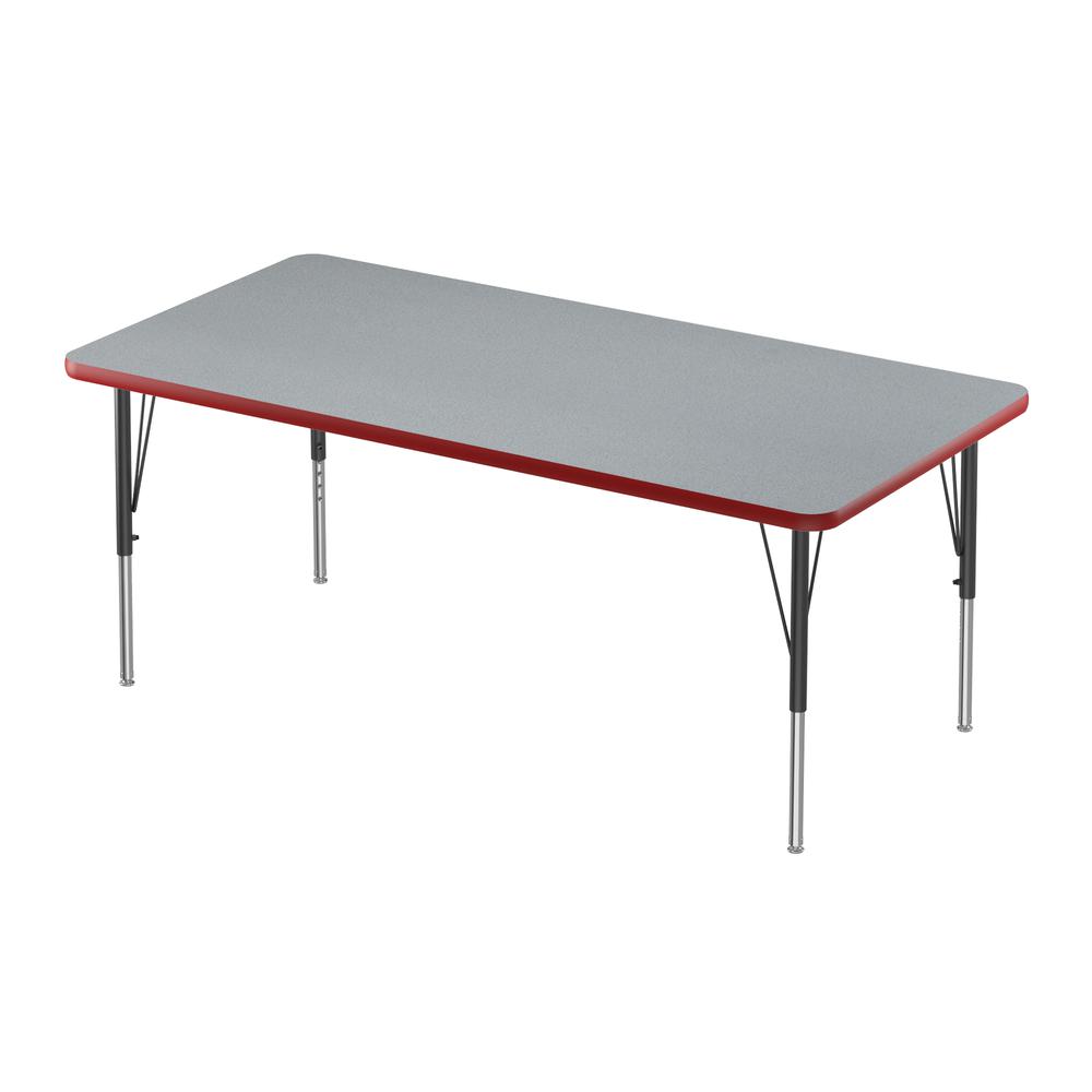 Deluxe High-Pressure Top Activity Tables 30x60", RECTANGULAR GRAY GRANITE, BLACK/CHROME. Picture 1