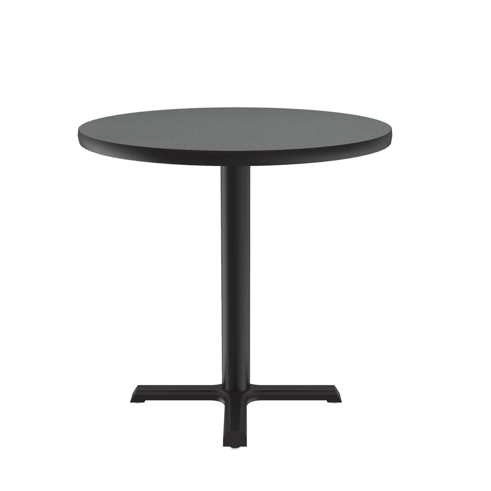 Table Height Deluxe High-Pressure Café and Breakroom Table, 48x48", ROUND, MONTANA GRANITE, BLACK. Picture 5