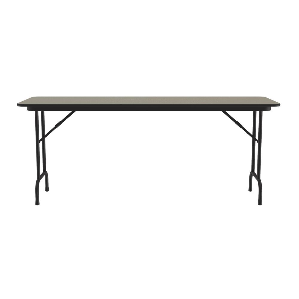 Deluxe High Pressure Top Folding Table 24x72", RECTANGULAR, SAVANNAH SAND BLACK. Picture 1