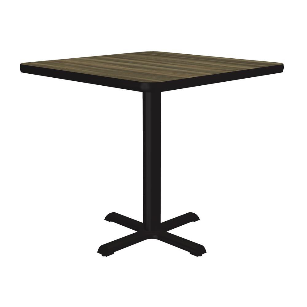 Table Height Deluxe High-Pressure Café and Breakroom Table 30x30, SQUARE COLONIAL HICKORY, BLACK. Picture 1