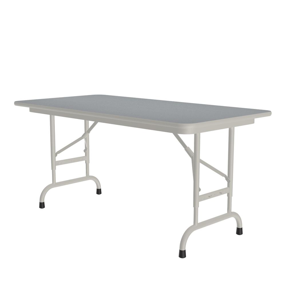 Adjustable Height Thermal Fused Laminate Top Folding Table 24x48", RECTANGULAR GRAY GRANITE, GRAY. Picture 3
