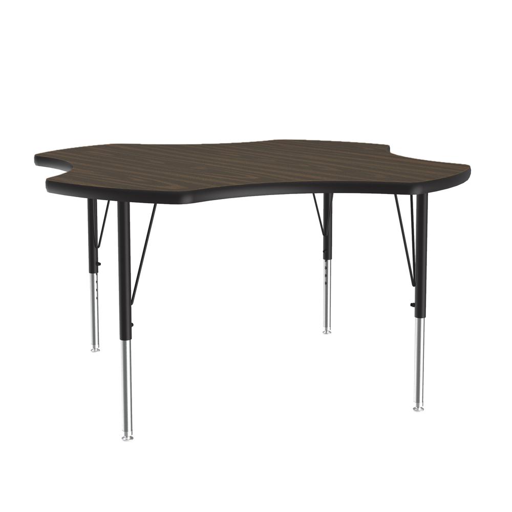Deluxe High-Pressure Top Activity Tables, 48x48", CLOVER, WALNUT, BLACK/CHROME. Picture 8