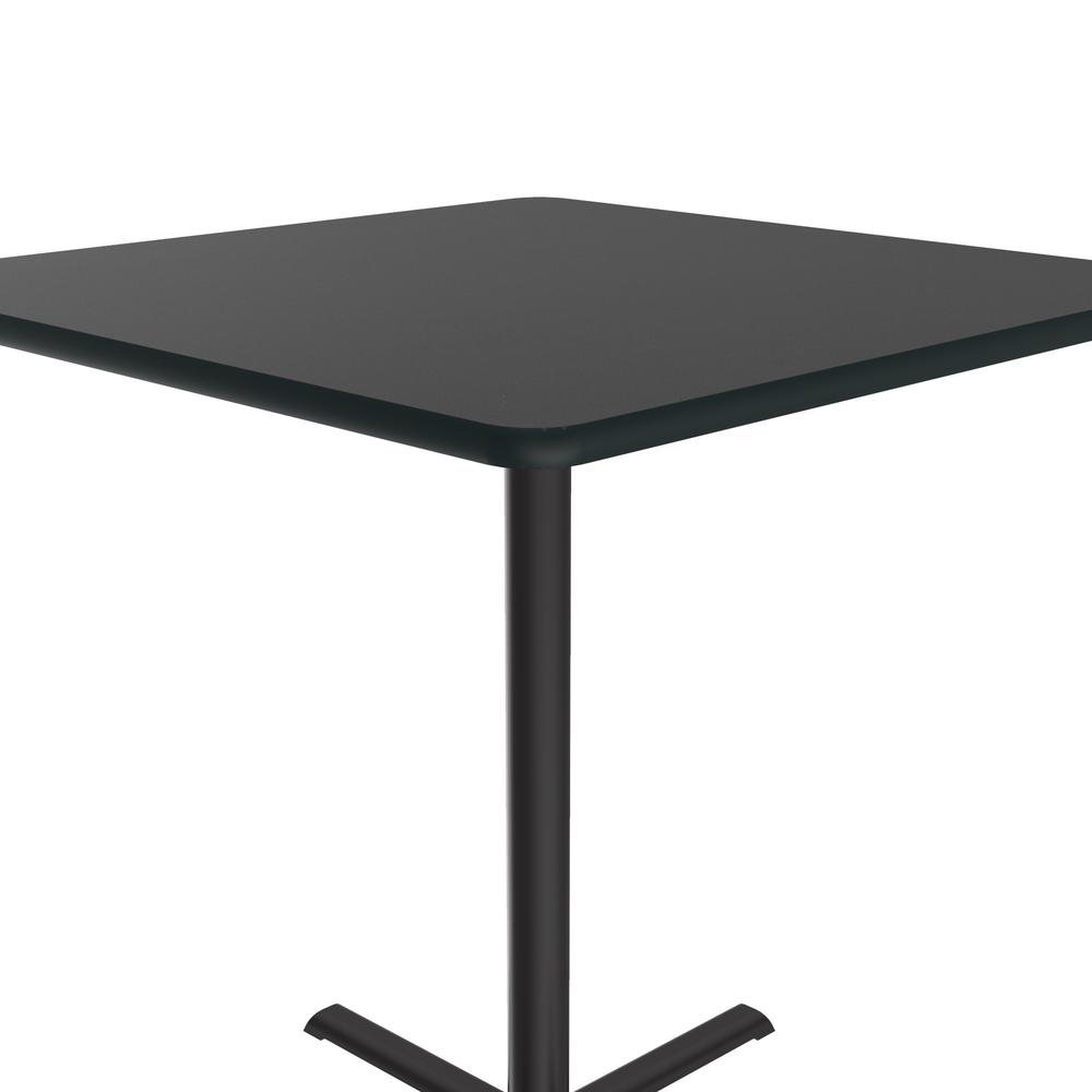 Bar Stool/Standing Height Commercial Laminate Café and Breakroom Table, 42x42" SQUARE BLACK GRANITE, BLACK. Picture 1