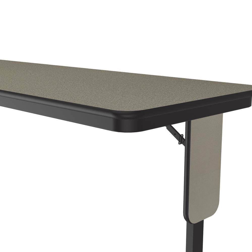 Deluxe High-Pressure Folding Seminar Table with Panel Leg 24x60", RECTANGULAR SAVANNAH SAND, BLACK. Picture 1