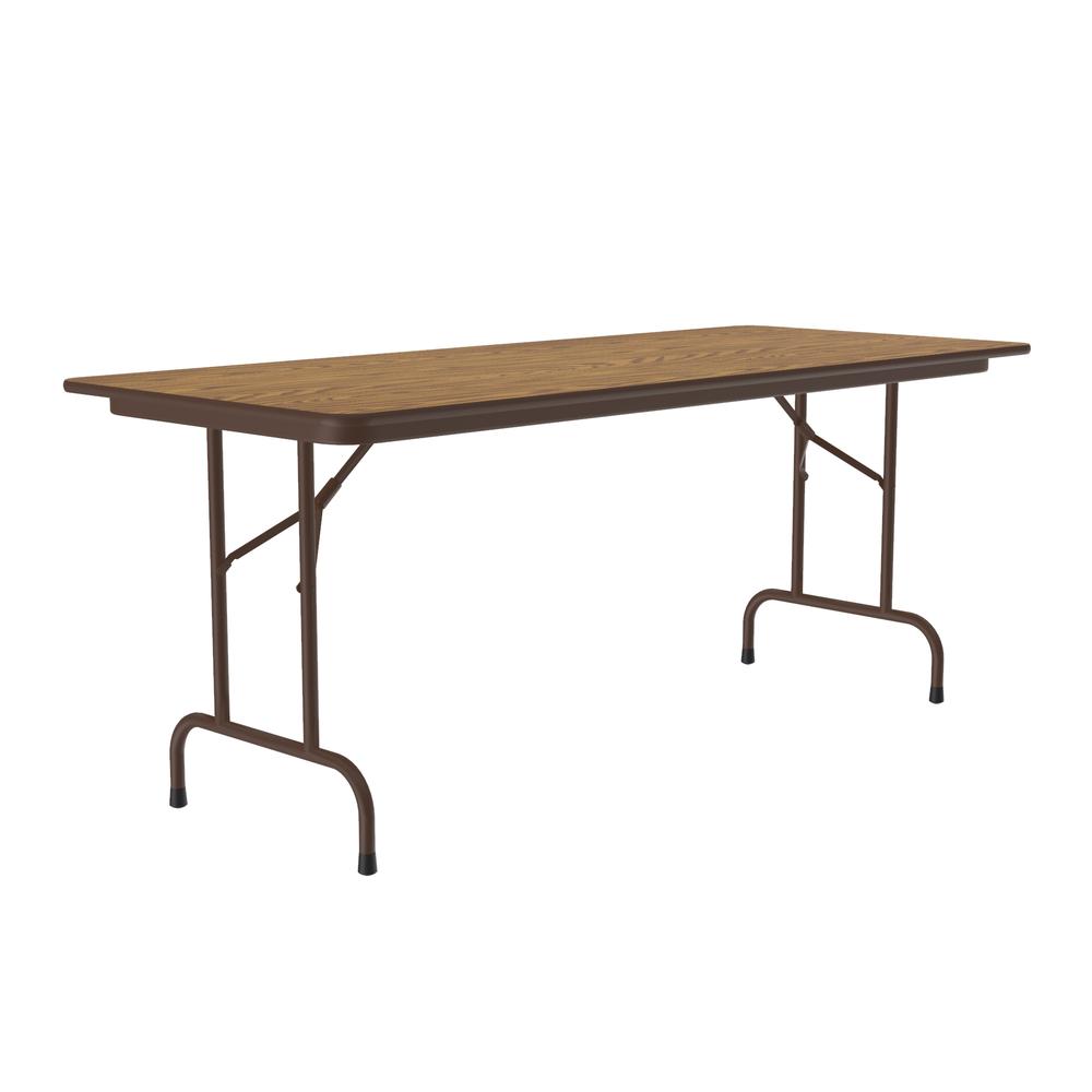 Solid High-Pressure Plywood Core Folding Tables 30x60" RECTANGULAR, MED OAK BROWN. Picture 7