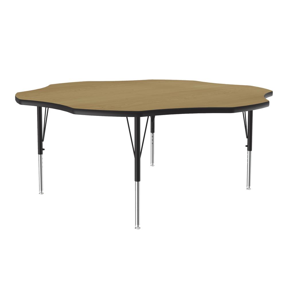 Deluxe High-Pressure Top Activity Tables 60x60", FLOWER, FUSION MAPLE BLACK/CHROME. Picture 2