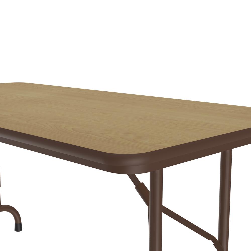 Adjustable Height High Pressure Top Folding Table, 24x48", RECTANGULAR FUSION MAPLE BROWN. Picture 3