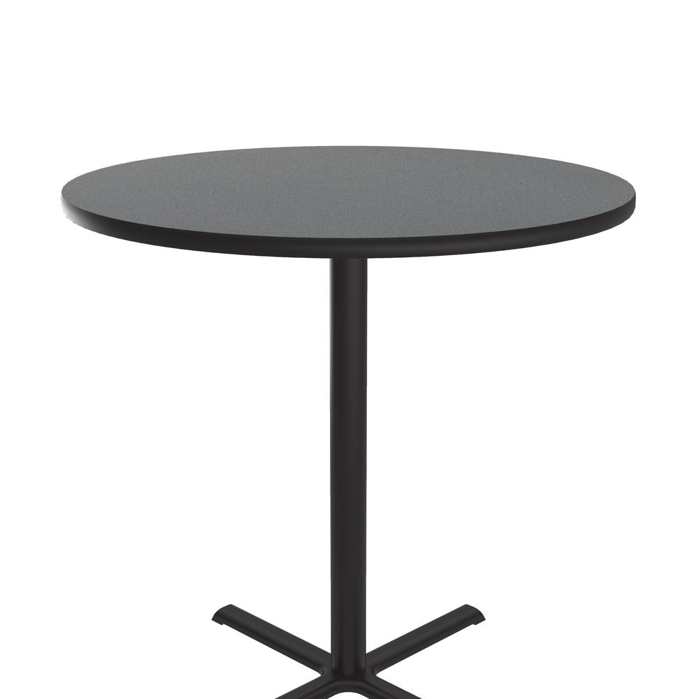 Bar Stool/Standing Height Deluxe High-Pressure Café and Breakroom Table 36x36", ROUND, MONTANA GRANITE, BLACK. Picture 1