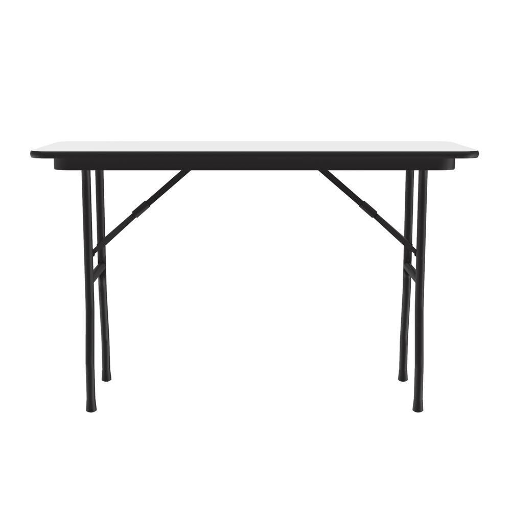 Deluxe High Pressure Top Folding Table 18x48", RECTANGULAR, WHITE, BLACK. Picture 2