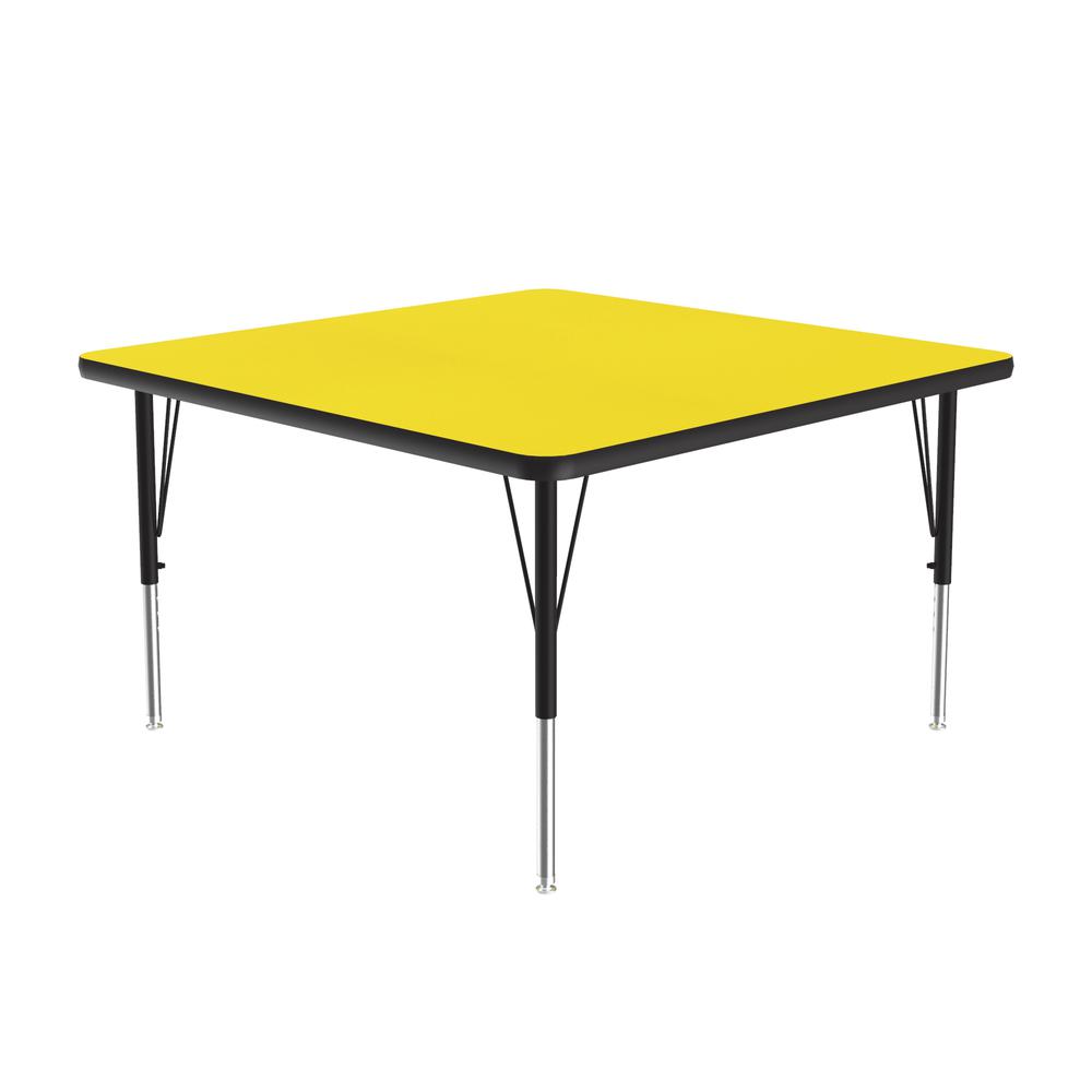 Deluxe High-Pressure Top Activity Tables 36x36", SQUARE, YELLOW  BLACK/CHROME. Picture 9