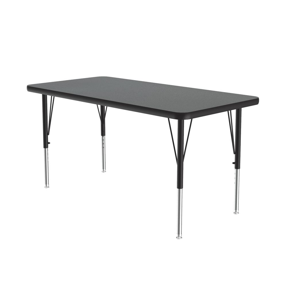Deluxe High-Pressure Top Activity Tables, 24x48", RECTANGULAR, MONTANA GRANITE, BLACK/CHROME. Picture 1