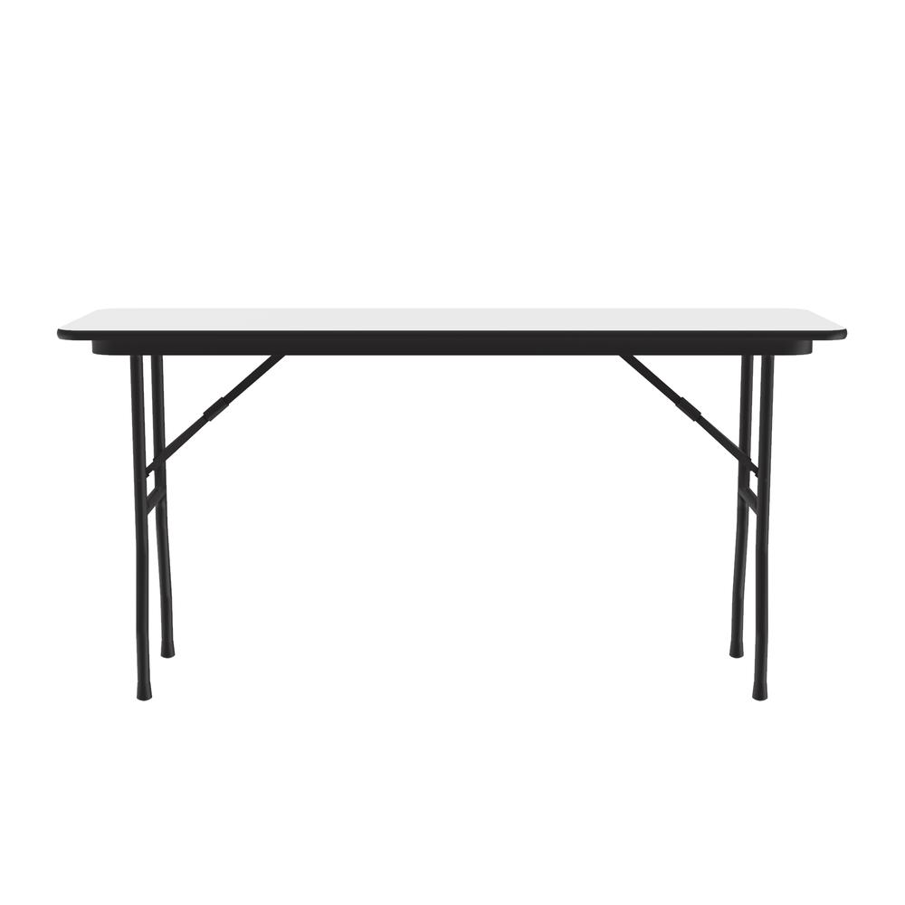 Deluxe High Pressure Top Folding Table, 18x96" RECTANGULAR WHITE, BLACK. Picture 5