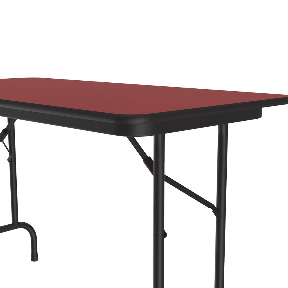Deluxe High Pressure Top Folding Table, 24x48", RECTANGULAR, RED, BLACK. Picture 8