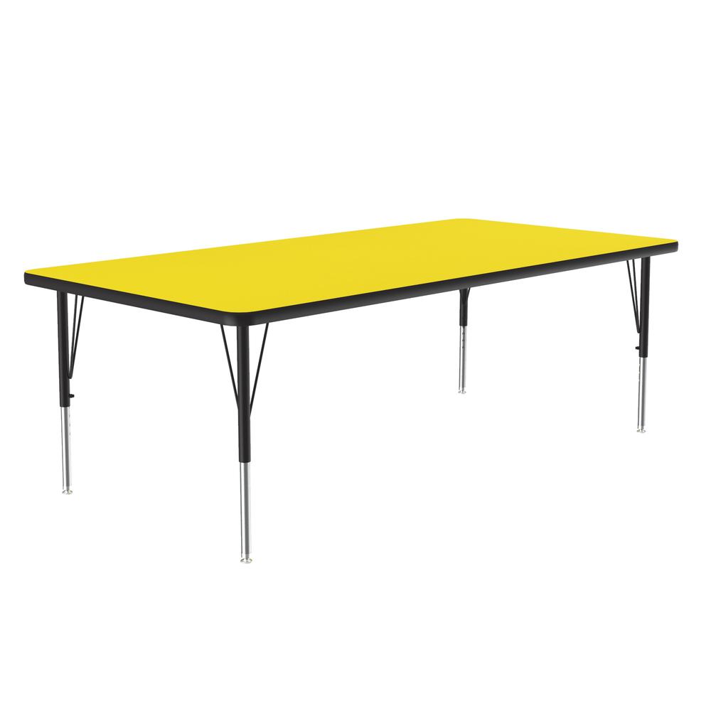 Deluxe High-Pressure Top Activity Tables 30x72", RECTANGULAR YELLOW , BLACK/CHROME. Picture 4