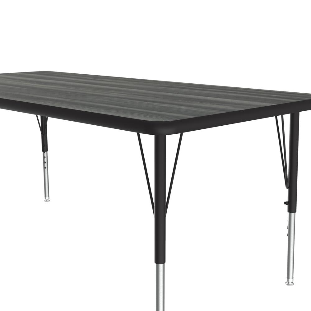 Deluxe High-Pressure Top Activity Tables 30x60", RECTANGULAR NEW ENGLAND DRIFTWOOD BLACK/CHROME. Picture 4