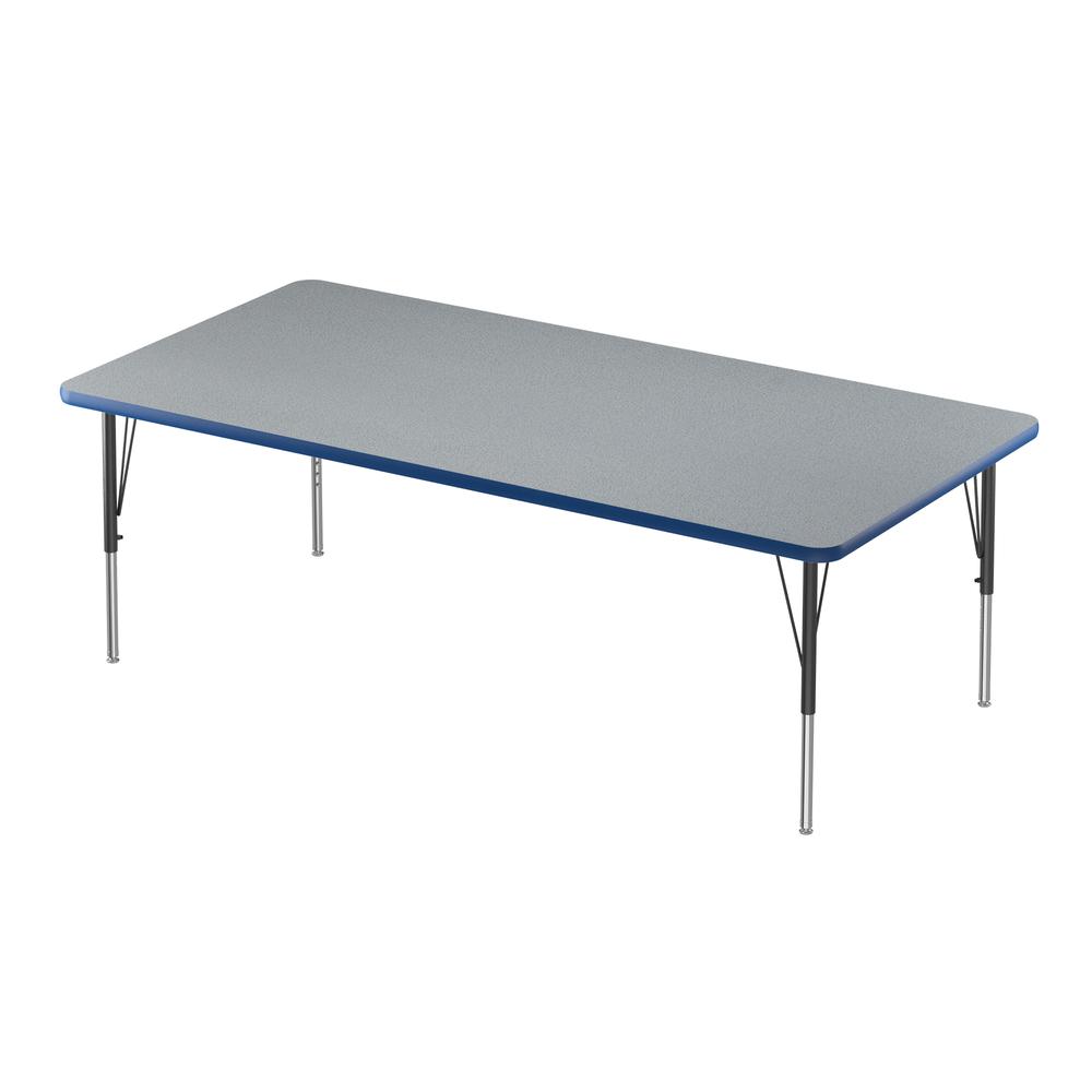 Deluxe High-Pressure Top Activity Tables, 36x60", RECTANGULAR, GRAY GRANITE, BLACK/CHROME. Picture 1