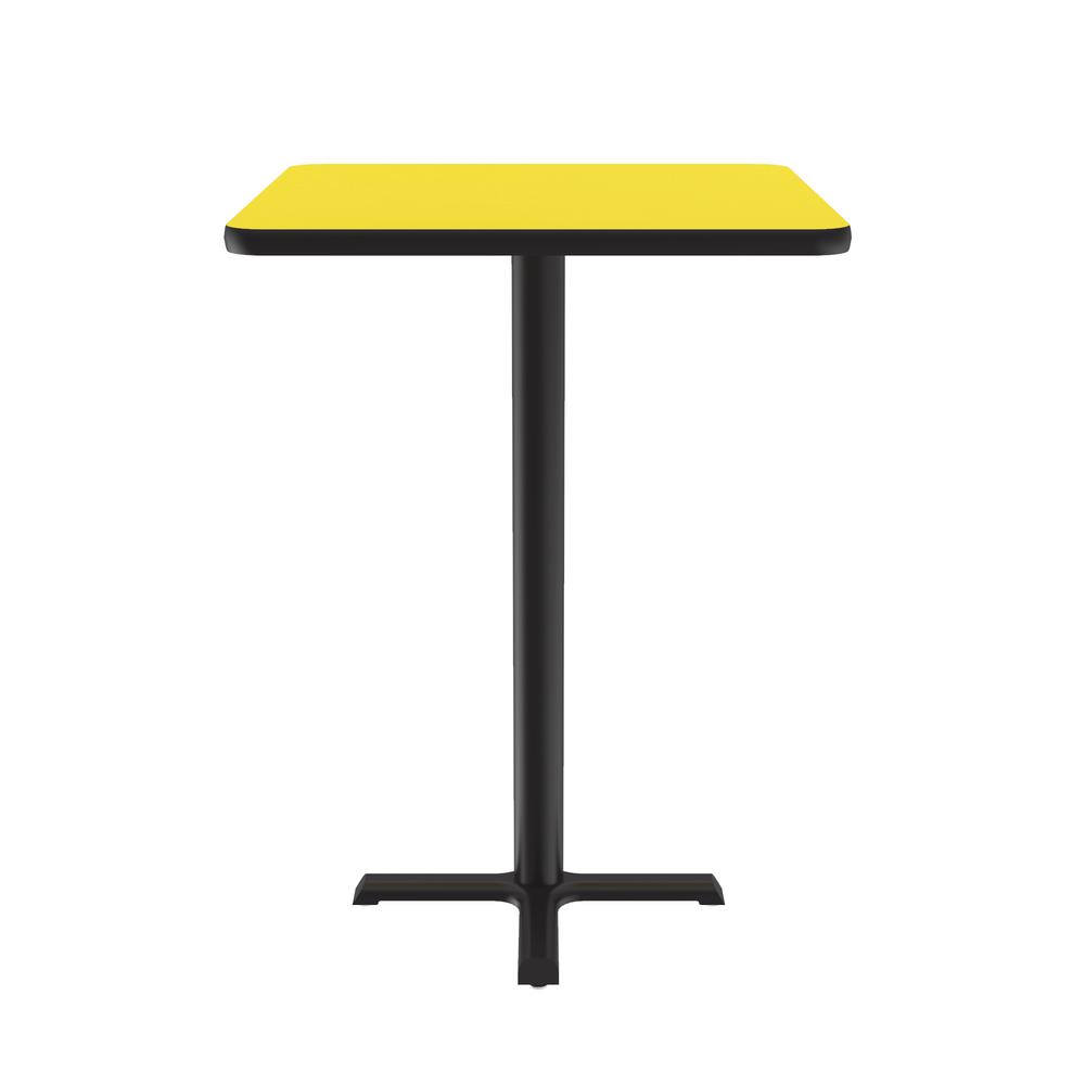 Bar Stool/Standing Height Deluxe High-Pressure Café and Breakroom Table 24x24", SQUARE YELLOW, BLACK. Picture 4