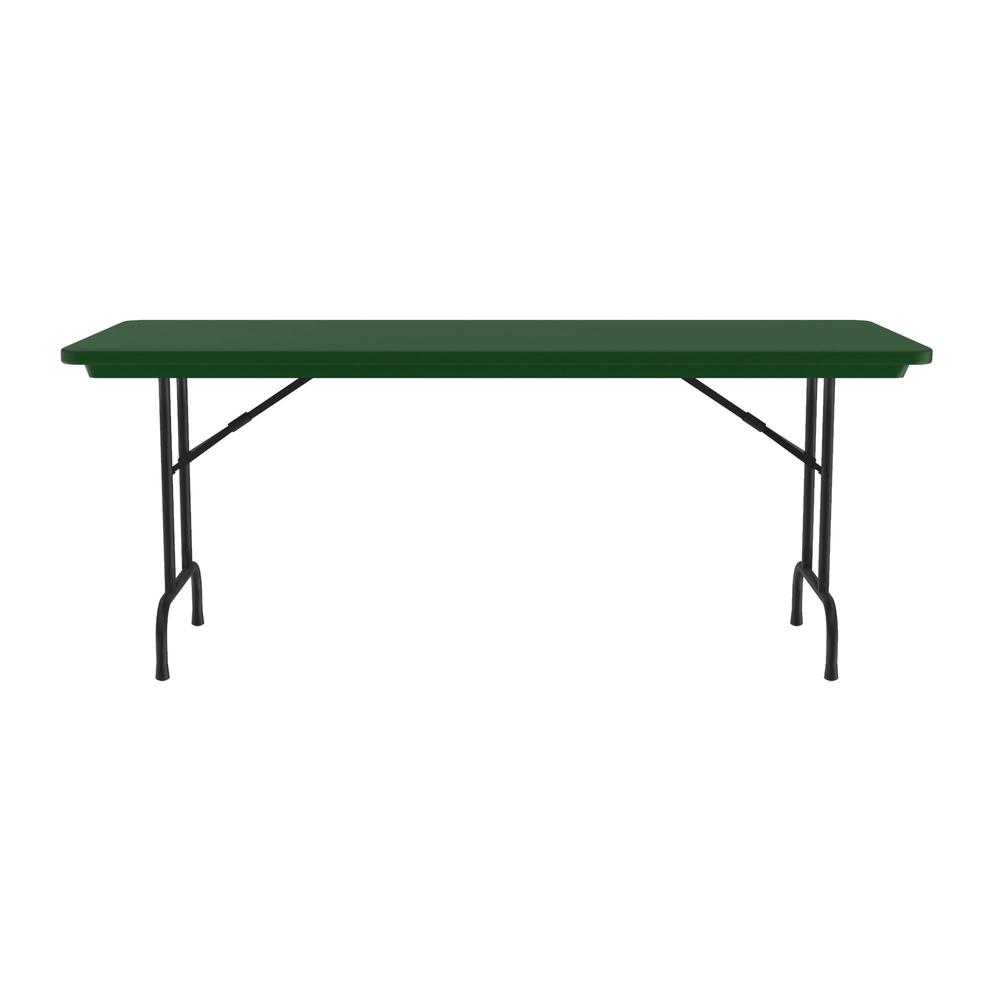 Commercial Blow-Molded Plastic Folding Table - 30x60", RECTANGULAR, GREEN, BLACK. Picture 1