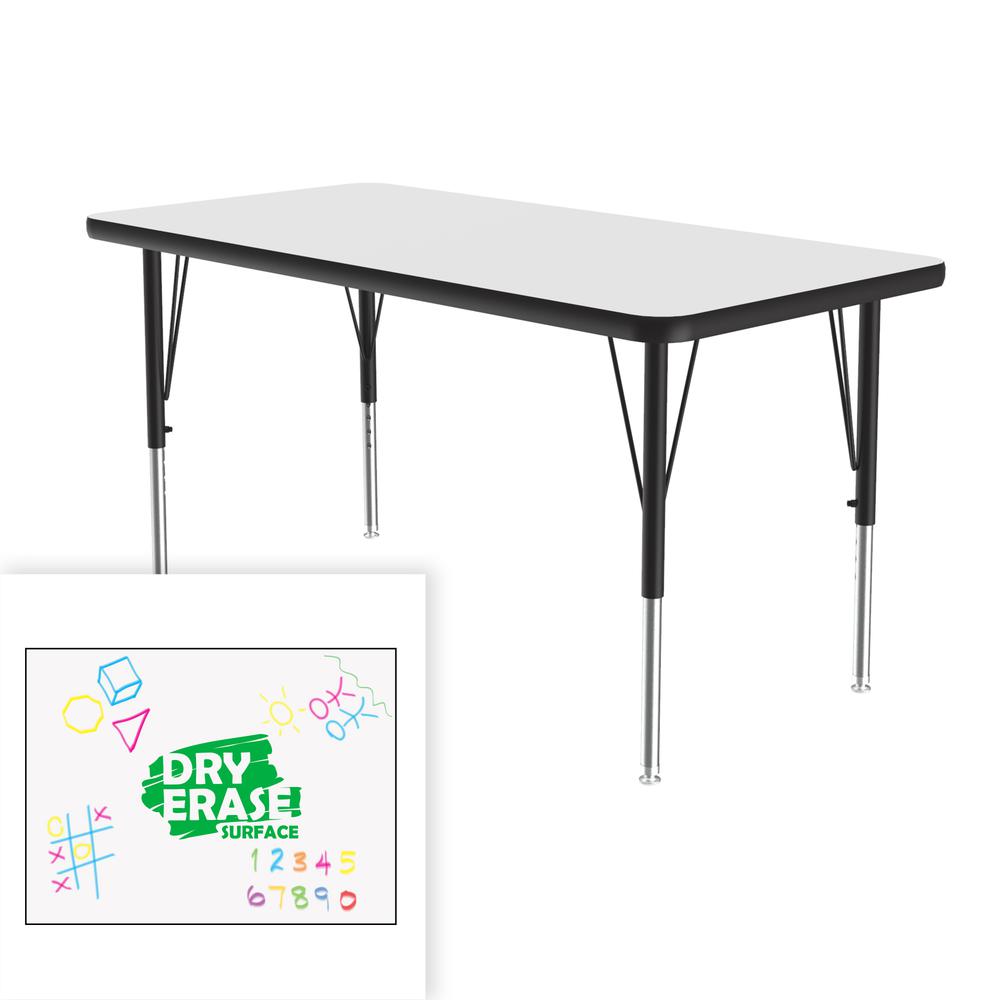 Markerboard-Dry Erase  Deluxe High Pressure Top - Activity Tables, 24x48" RECTANGULAR, FROSTY WHITE BLACK/CHROME. Picture 8