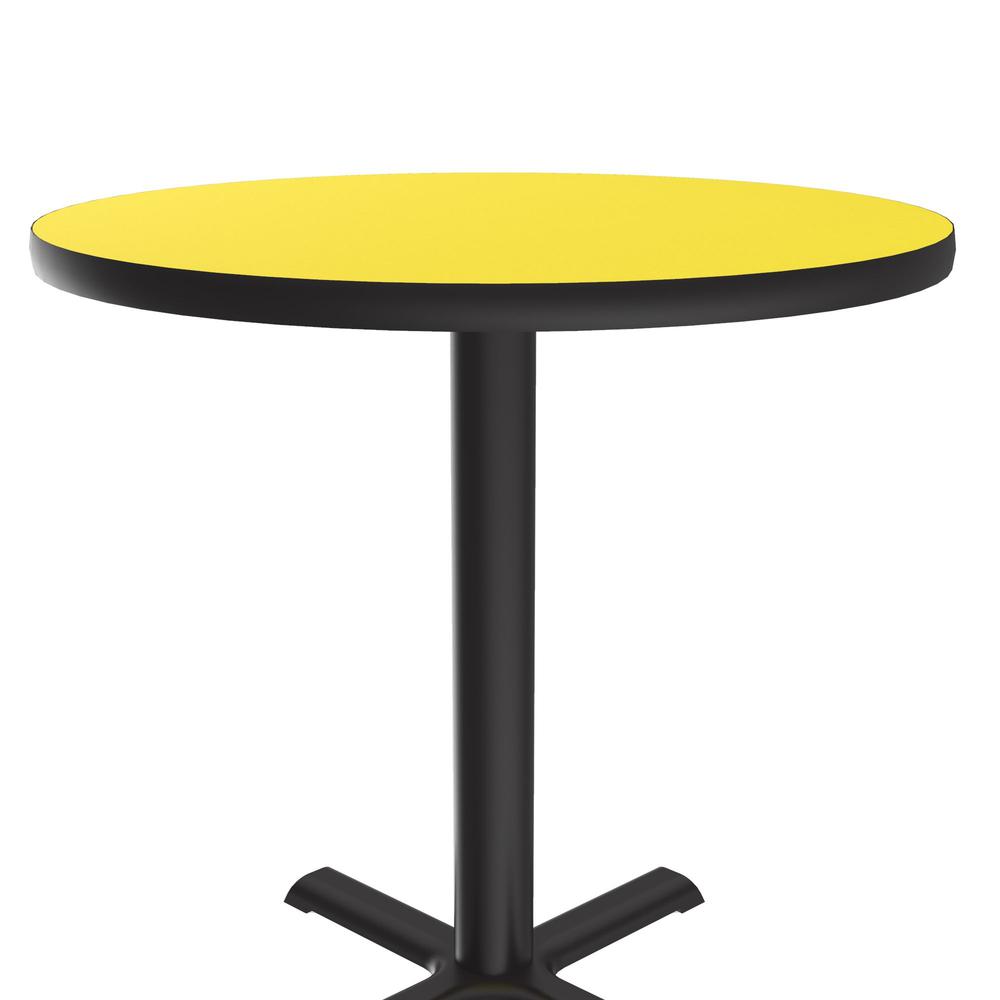 Table Height Deluxe High-Pressure Café and Breakroom Table 36x36" ROUND YELLOW, BLACK. Picture 3