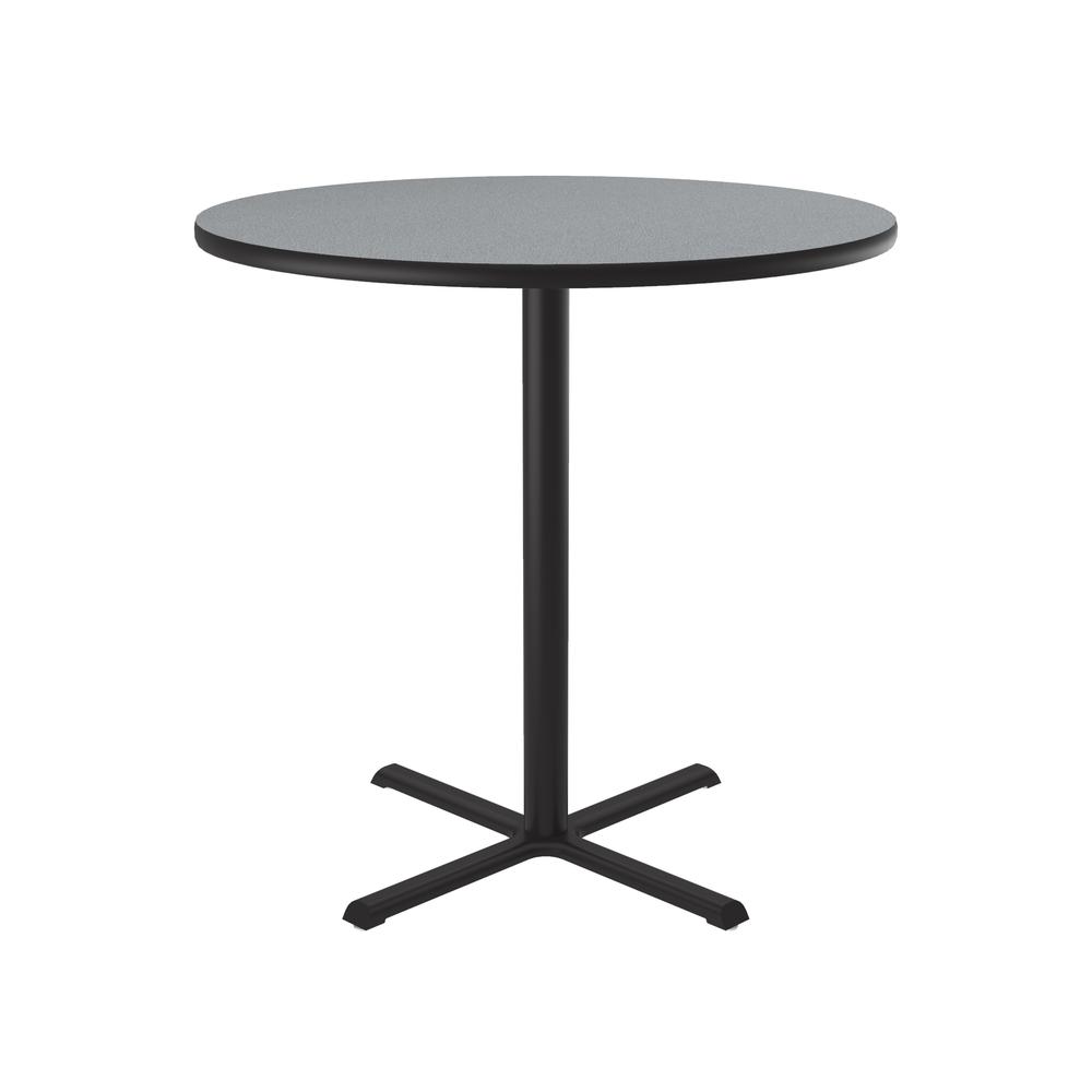 Bar Stool/Standing Height Commercial Laminate Café and Breakroom Table, 42x42" ROUND GRAY GRANITE, BLACK. Picture 5