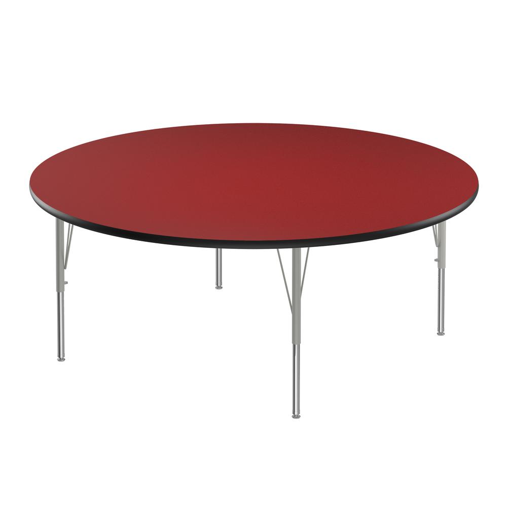 Deluxe High-Pressure Top Activity Tables, 60x60", ROUND, RED SILVER MIST. Picture 9