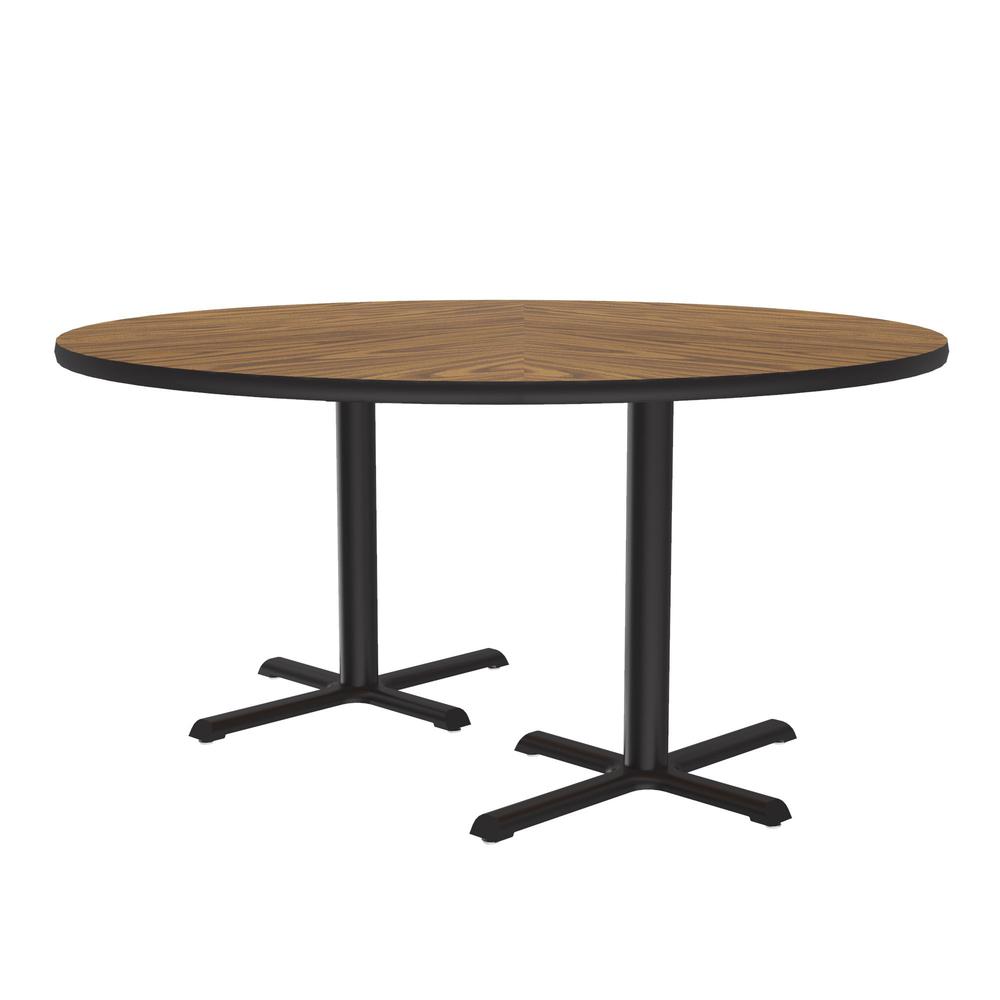 Table Height Deluxe High-Pressure Café and Breakroom Table, 60x60", ROUND MEDIUM OAK BLACK. Picture 7