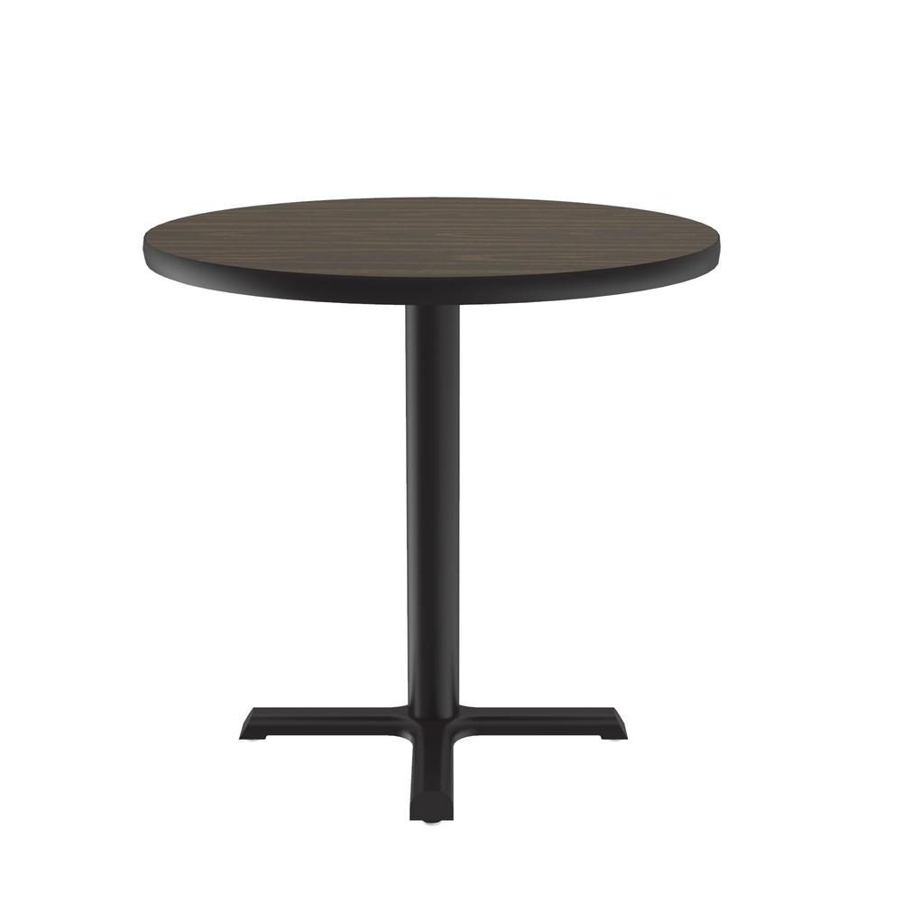 Table Height Deluxe High-Pressure Café and Breakroom Table 36x36", ROUND, WALNUT, BLACK. Picture 1