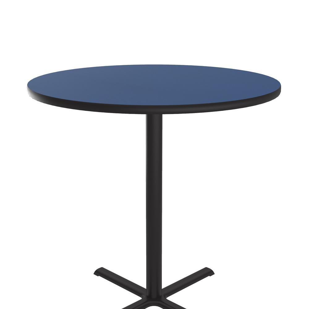 Bar Stool/Standing Height Deluxe High-Pressure Café and Breakroom Table 48x48" ROUND, BLUE, BLACK. Picture 9