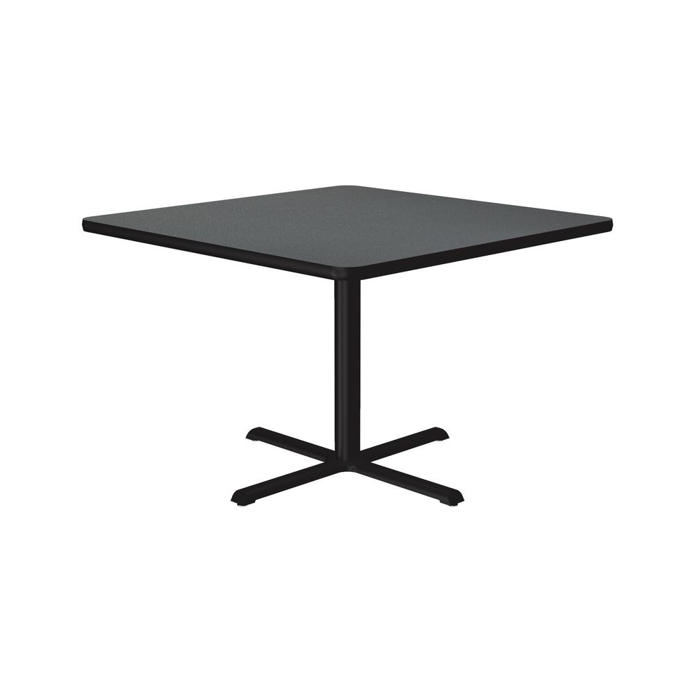 Table Height Deluxe High-Pressure Café and Breakroom Table 36x36", SQUARE, MONTANA GRANITE, BLACK. Picture 2