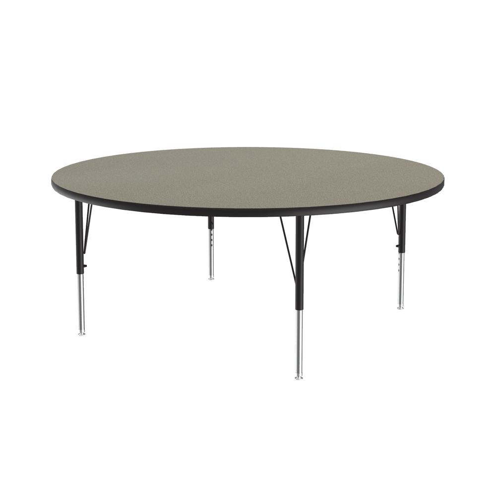 Deluxe High-Pressure Top Activity Tables 60x60", ROUND, SAVANNAH SAND BLACK/CHROME. Picture 1