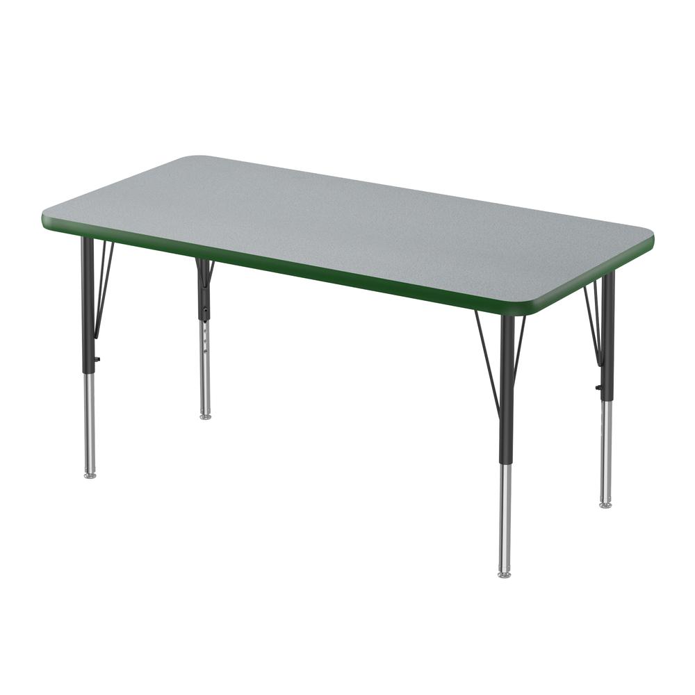 Deluxe High-Pressure Top Activity Tables 24x60, RECTANGULAR, GRAY GRANITE, BLACK/CHROME. Picture 1