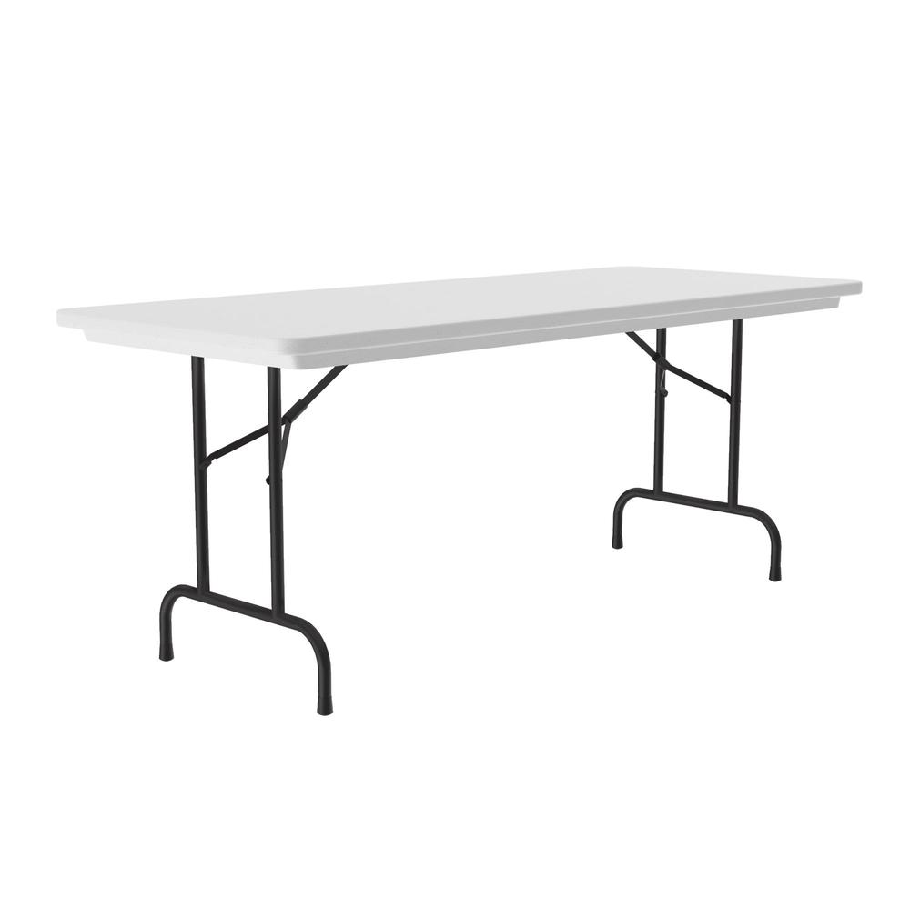 Correctional Facility Tamper-Resistant Commercial Blow-Molded Plastic Folding Tables 30x72", RECTANGULAR GRAY GRANITE, BLACK. Picture 3