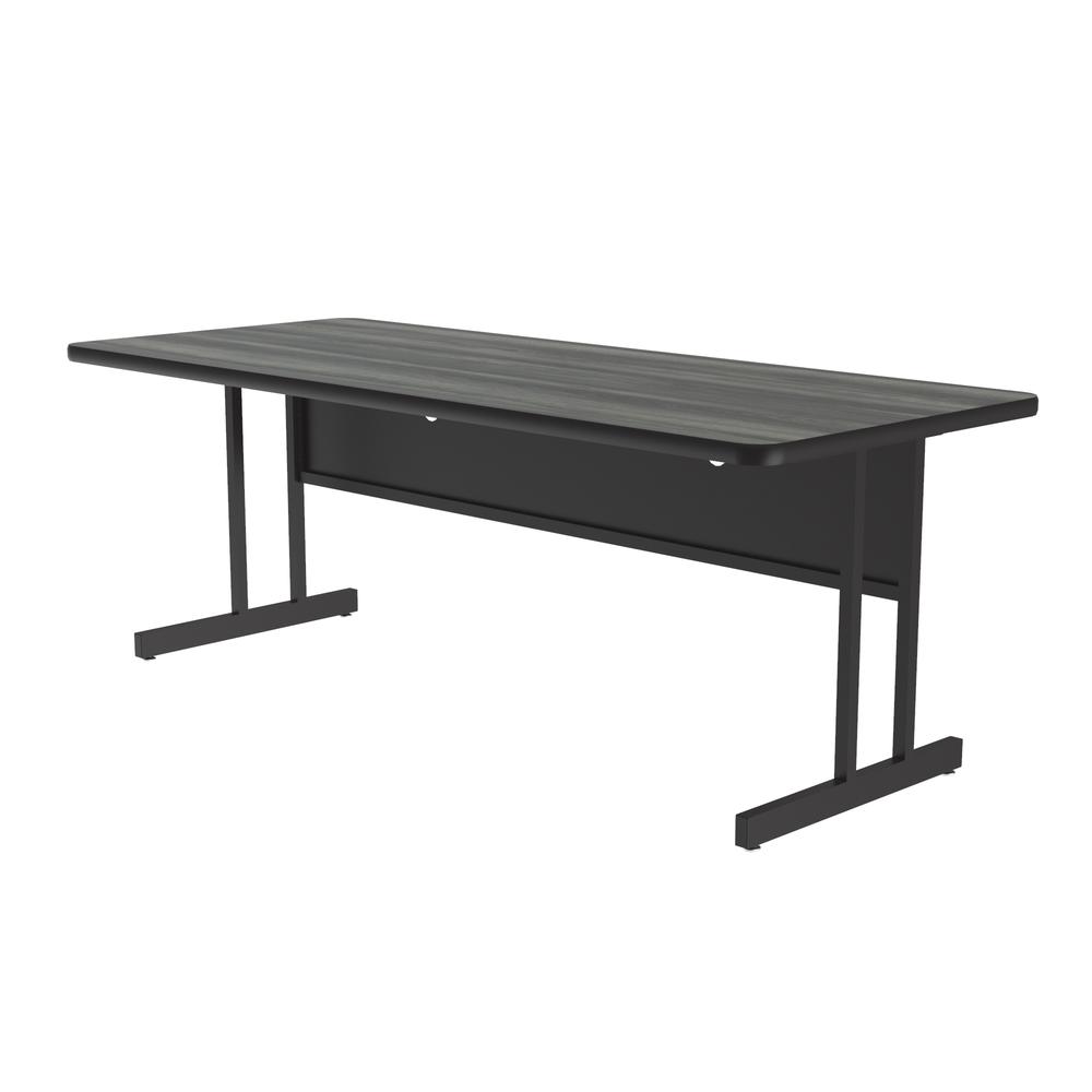 Keyboard Height Deluxe High-Pressure Top Computer/Student Desks  30x72", RECTANGULAR, NEW ENGLAND DRIFTWOOD, BLACK. Picture 7