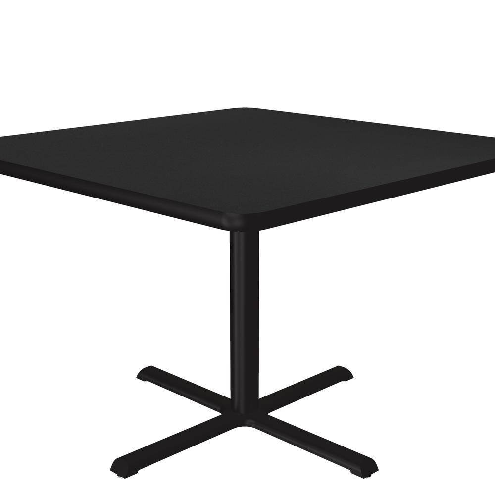 Table Height Deluxe High-Pressure Café and Breakroom Table 36x36", SQUARE, BLACK GRANITE, BLACK. Picture 1